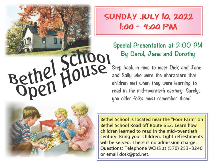 Bethel School Sunday July 10, 2022